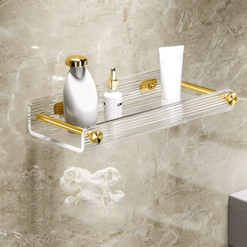 Étagère de stockage en acrylique de 30cm, design épuré pour cosmétiques de luxe