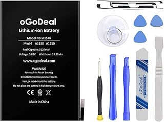 oGoDeal A1546 Battery Replacement Kit Compatible with Apple iPad Mini 4 A1538, A1550 5124mAh with Repair Tools and Screen Adhesive