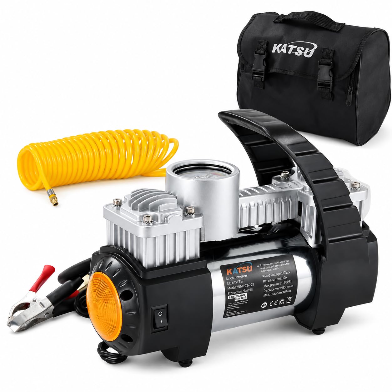 KATSU Auto Luftkompressor 12V 30Amp 150PSI Doppelzylinder 451717