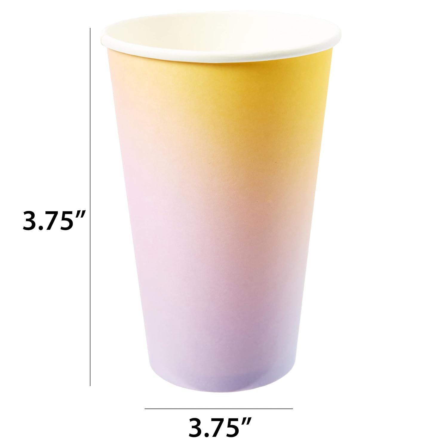 C.R. Gibson TWCS-25329 Kailo Chic Disposable Paper Cups with Straws for Parties, 16. fl. Oz, Ombre, 8pcs