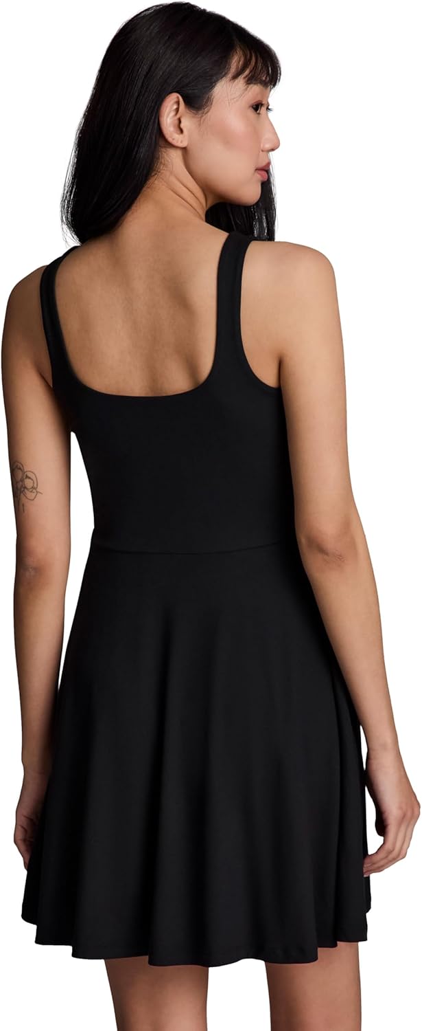 RBX Women's Active Dress, Super Soft Flirty Fit and Flare Quick Drying Stretch Jersey Knit Tank Dress with Pockets
