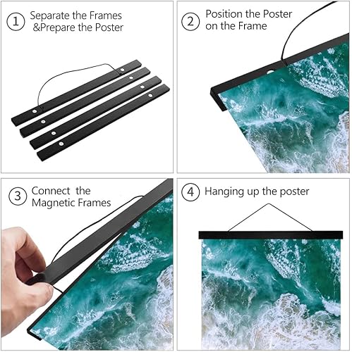 Miniatura 7 de MBOUFOEY Japanese Samurai Canvas Print Hanging Poster Original Art Dragon and Tiger Warrior Painting Wood Framed Ready to Hang Artwork for Wall