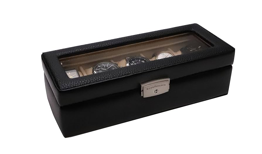 ◆ロイヤルハウゼン◆腕時計収納ケース◆サフィアーノレザーブラック◆牛革◆8本収納 Amazon | [ロイヤルハウゼン] 腕時計収納ケース サフィアーノ