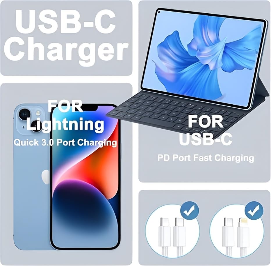 Image of 20W Type C Fast Charging for Cellular Phone 16e,16 Plus,16 Pro,16 Pro Max /15,15 Plus,15 Pro,15 Pro Max /14 /13 /12 with (6 Months Warranty) PD 3.0 USB-C 20 Watt Adaptor-White