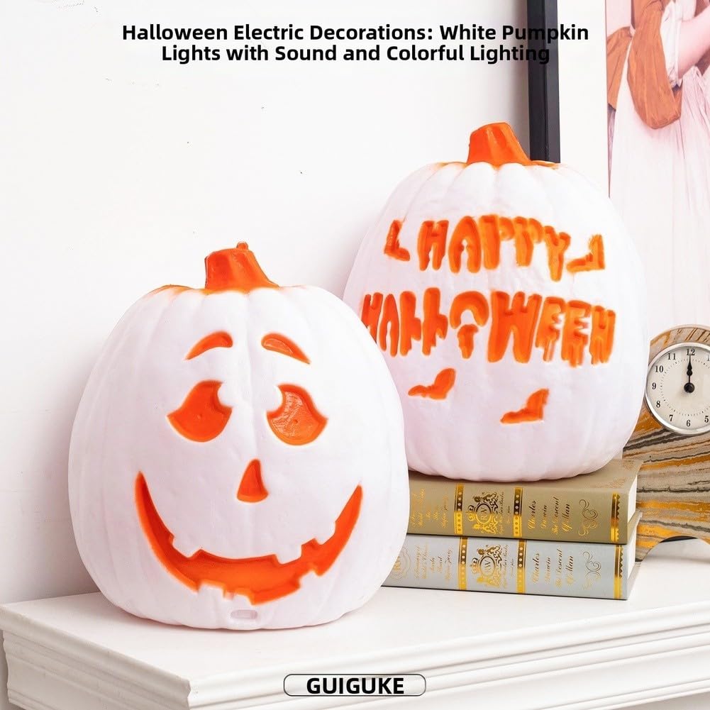 Zucca LED Attivata da Suono e Movimento per Halloween