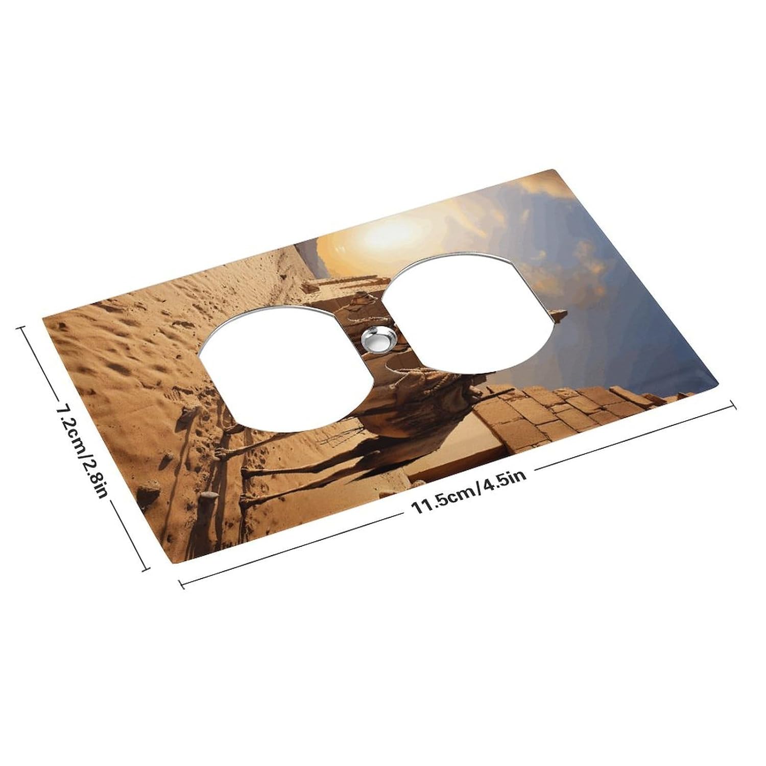 Egypt Camels Standard Wall Socket Panel Single Gang Electrical Outlet Cover Plate Unbreakable US Wall Outlet Cover Standard Receptacle Socket Face Plate