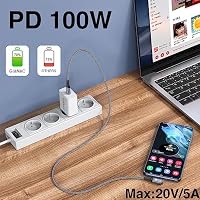 GIANAC 100W USB C auf USB C Kabel 0.3M, Schnellladekabel USB C Kabel Winkel – Ansicht 3