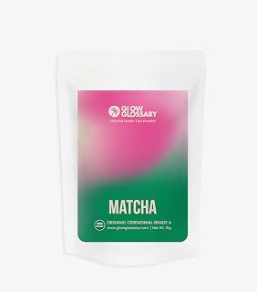 Glow Glossary Organic Ceremonial Grade A Matcha Green Tea Powder 15g – Authentic Matcha from Japan | Ultra Fine Stone Ground | Premium Single Origin | No Bitterness | For Lattes & Traditional Tea | Vegan
