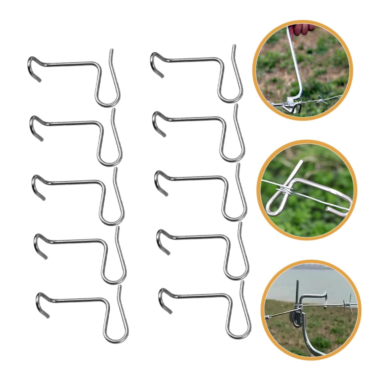 Kisangel 30piezas Tensor De Alambre para Cercas Ajustador De Alambre De Inoxidable Herramienta De Tensión para Vallas Metálicas Compacto y Ligero para Mantenimiento De Jardines y Granjas