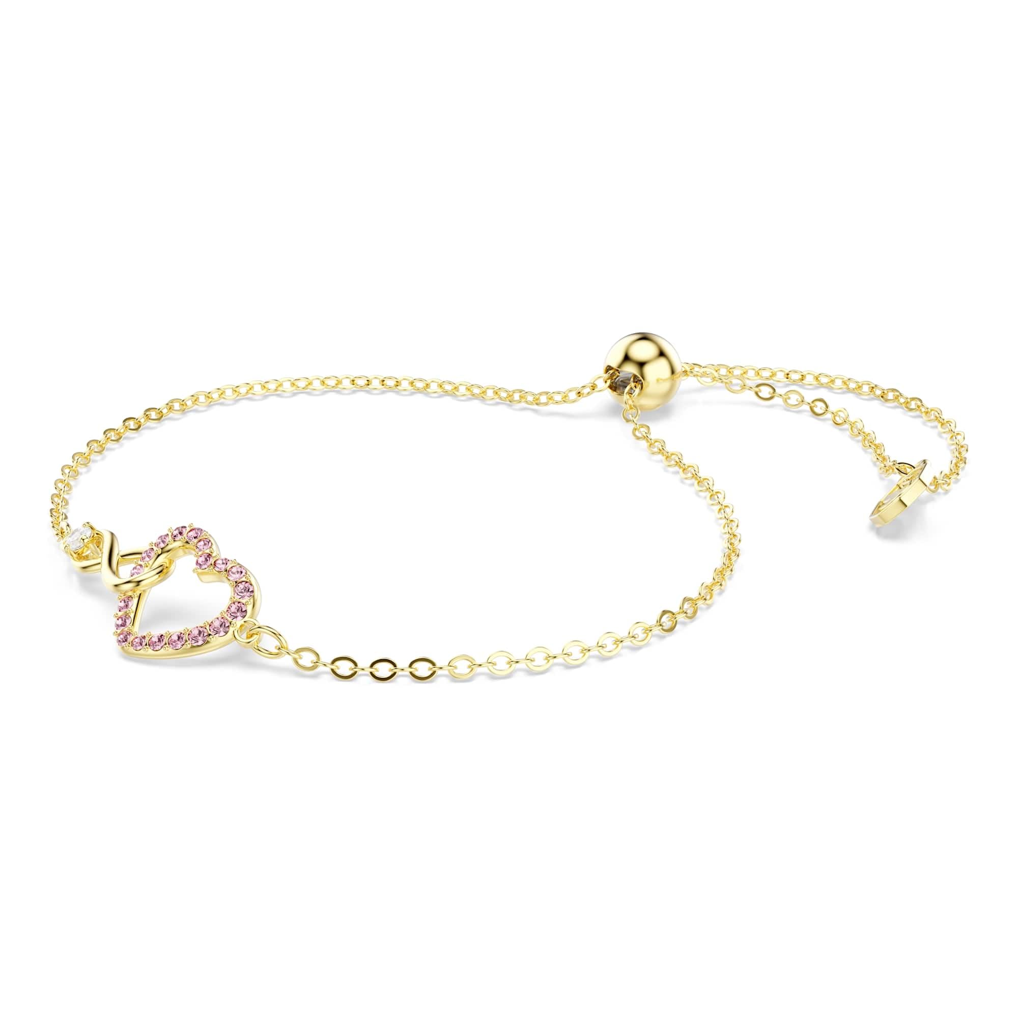 Image secondaire de Bracelet Swarovski Hyperbola en Cristal Rose avec Cœur et Infini