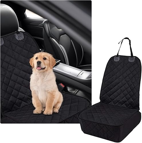 Ziciner Funda para perro para asiento delantero de automóvil, 600D impermeable, protector de asiento contra la piel y la suciedad, funda duradera