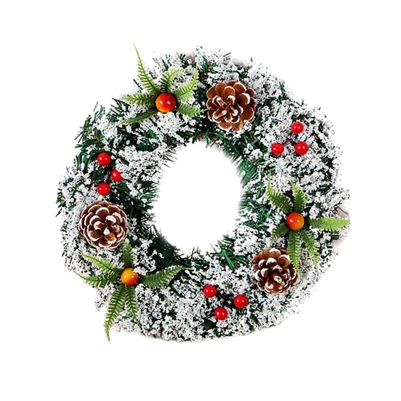 Couronne de Noël en pin artificiel réutilisable structure durable et élégante en PVC