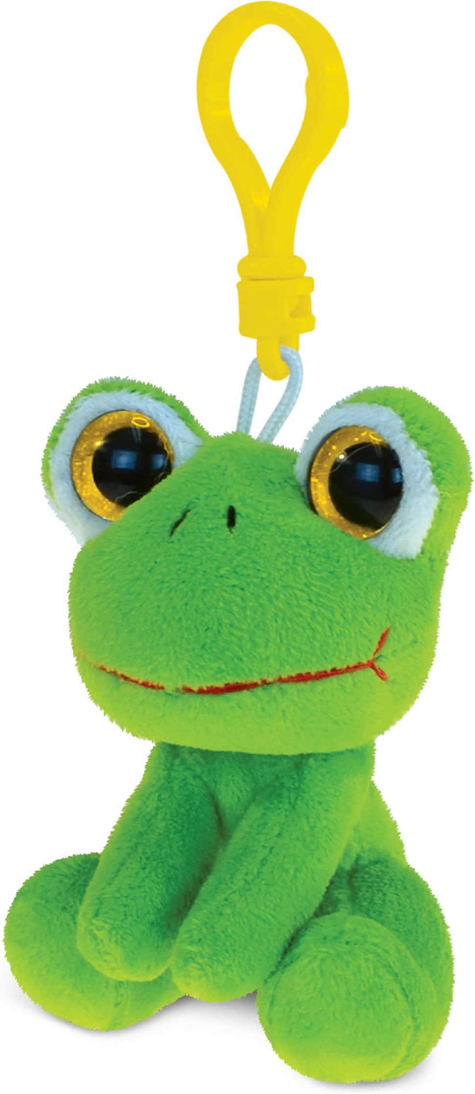 Puzzled DolliBu Frog Plush Big Eyes Keychain Stuffed Animal - Soft Toad Jungle Animal Charm with Sparkling Big Eyes, Decorative Zoo Plush Toy Accessory & Fun Buddy Clip