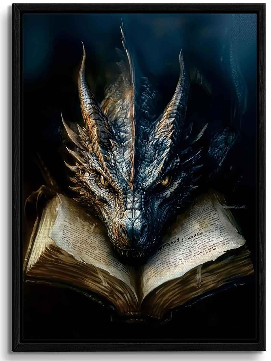 LWYANYT999 Dragon Book Framed Canvas
