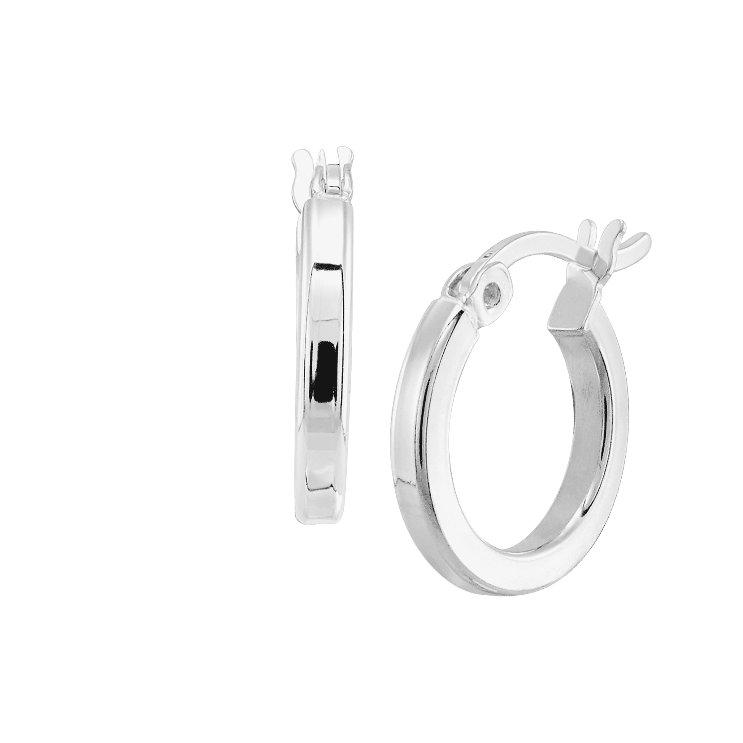 Squared Off' Hoop Earrings in Sterling Silver
