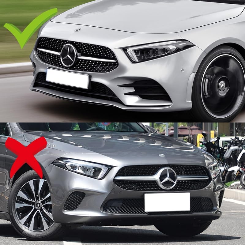 3pcs STP-Style Front Bumper Lip Spoiler Body Kit Compatible with 2019-2023 Mercedes A-Class AMG W177 2020 2021 2022 (Matt Black)