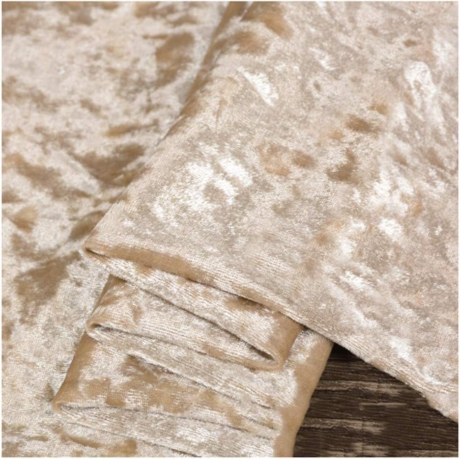 Fabric Velvet Fabric Crushed Velvet Fabric by The Metre 1m Velour Material for Apparel Costumes, Sewing DIY Crafts 160cm Wide for Curtains, Apparel, Aprons, Sheets, Quilting (Color : Beige)