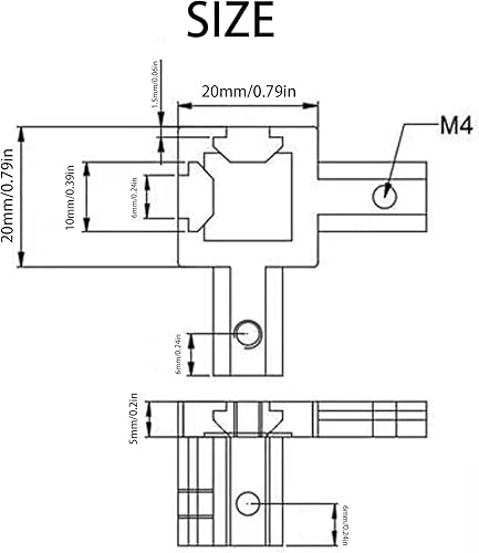 Miniatura 4 de Conector de soporte de esquina de 3 vías estándar europeo serie 2020 con tornillos para perfil de extrusión de aluminio con ranura en T de 0.236 in