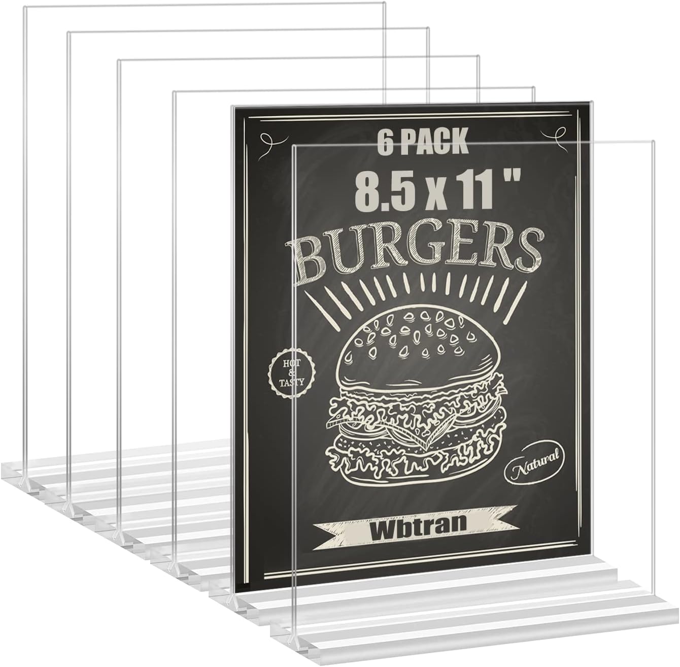 Acrylic Display Stand 2-Pack Clear Acrylic Sign Holders - 8.5x11 Inch A4 Flyer Display Stands For Menus, Posters & Notices Office Sign Stand - View #3
