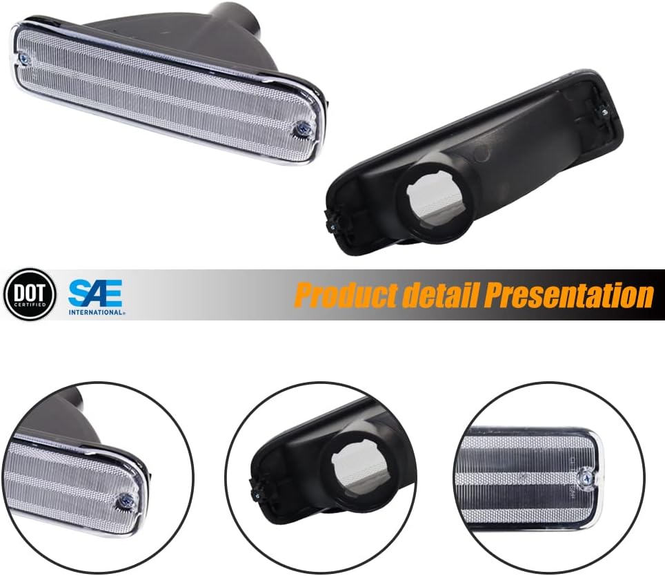 For 95-00 Toyota Tacoma Clear Driver Passenger Turn Signal Lights Housings Kit For 95-00 Toyota Tacoma Clear Driver Passenger Turn Signal Lights Housings Kit
