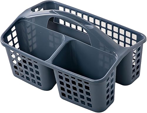Miniatura 1 de Cesta de ducha de baño con asa, material de polipropileno, organizador de suministros de limpieza, 12.6 x 9.1 x 7.5 in, para debajo del fregadero,