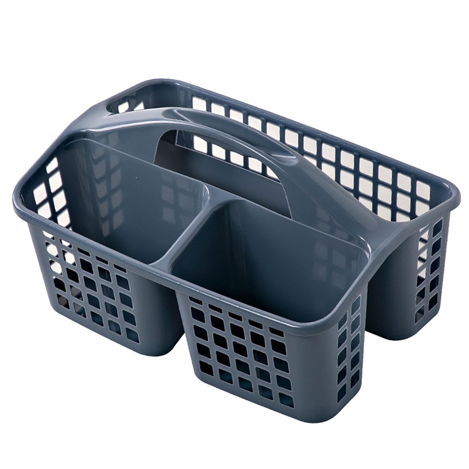 ATORSEĀ® Portable Shower Caddy Basket Cleaning Supplies Bucket 3 Divided Compartments Blue