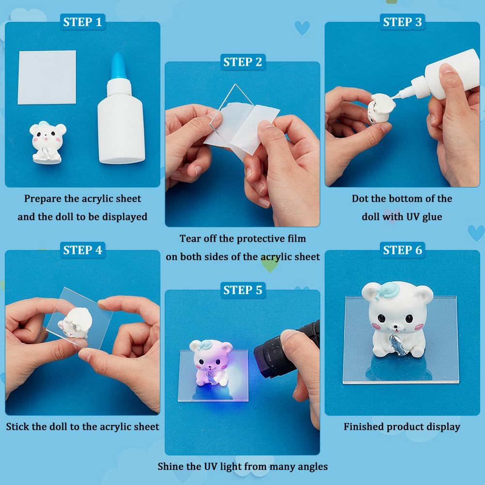 FINGERINSPIRE 20 Pcs 2x2Inch Clear Square Bases Acrylic Model Bases Rectangular Figure Stands Model Display Base for Wargaming Boardgaming and Collectible Figures Gaming Table Game