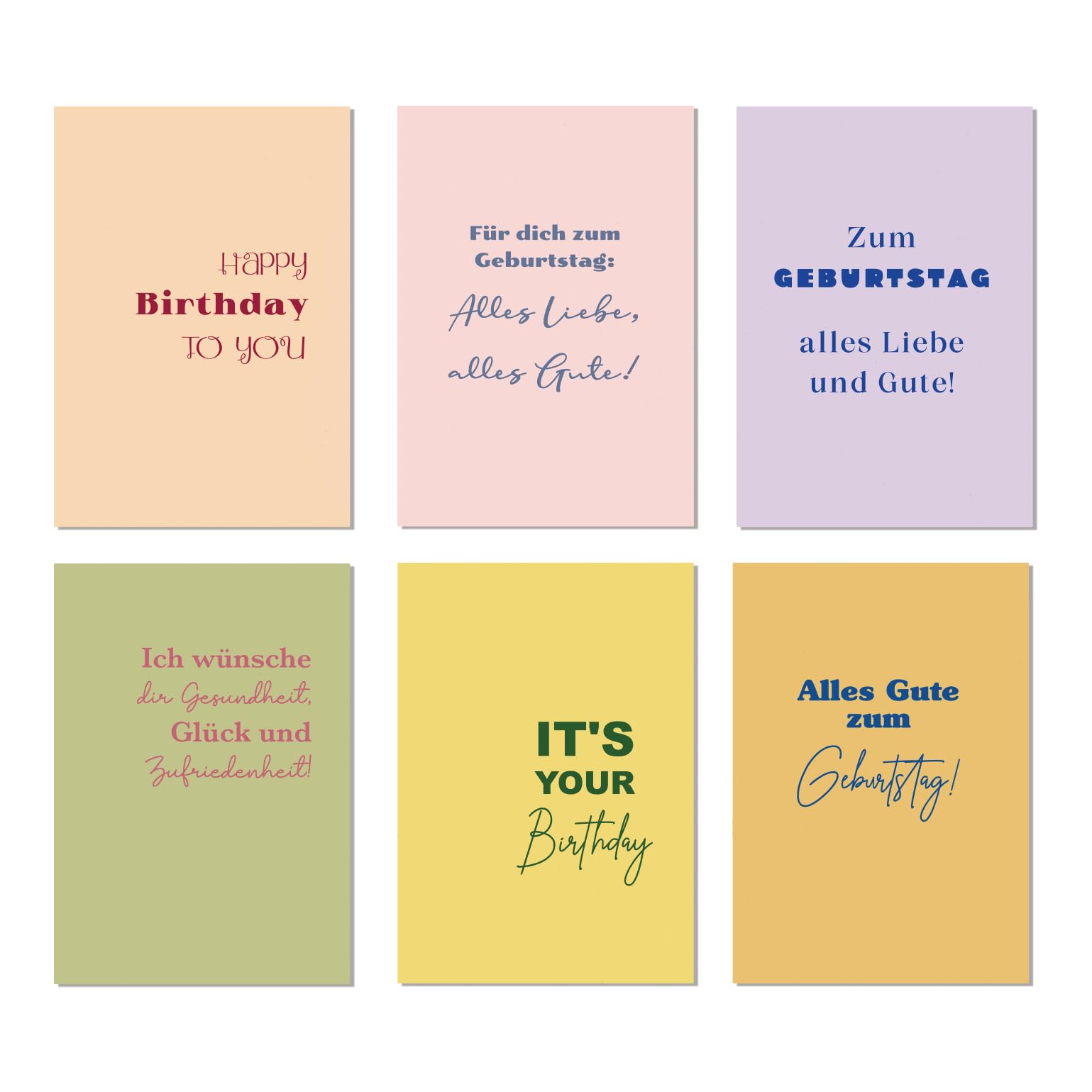 BIROYAL Geburtstagskarte frau, 12 Geburtstagskarten Set mit Umschlag | 300gsm Karte Geburtstag, 148x105mm Happy birthday Karte, Schlichte Klappkarten, Glückwunschkarten geburtstag familie freundin