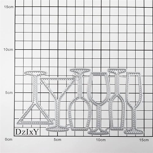 Miniatura 4 de DzIxY Troqueles de corte de metal para copas de vino de varias formas, kit de fabricación de tarjetas, troquelados, troquelados, plantillas de