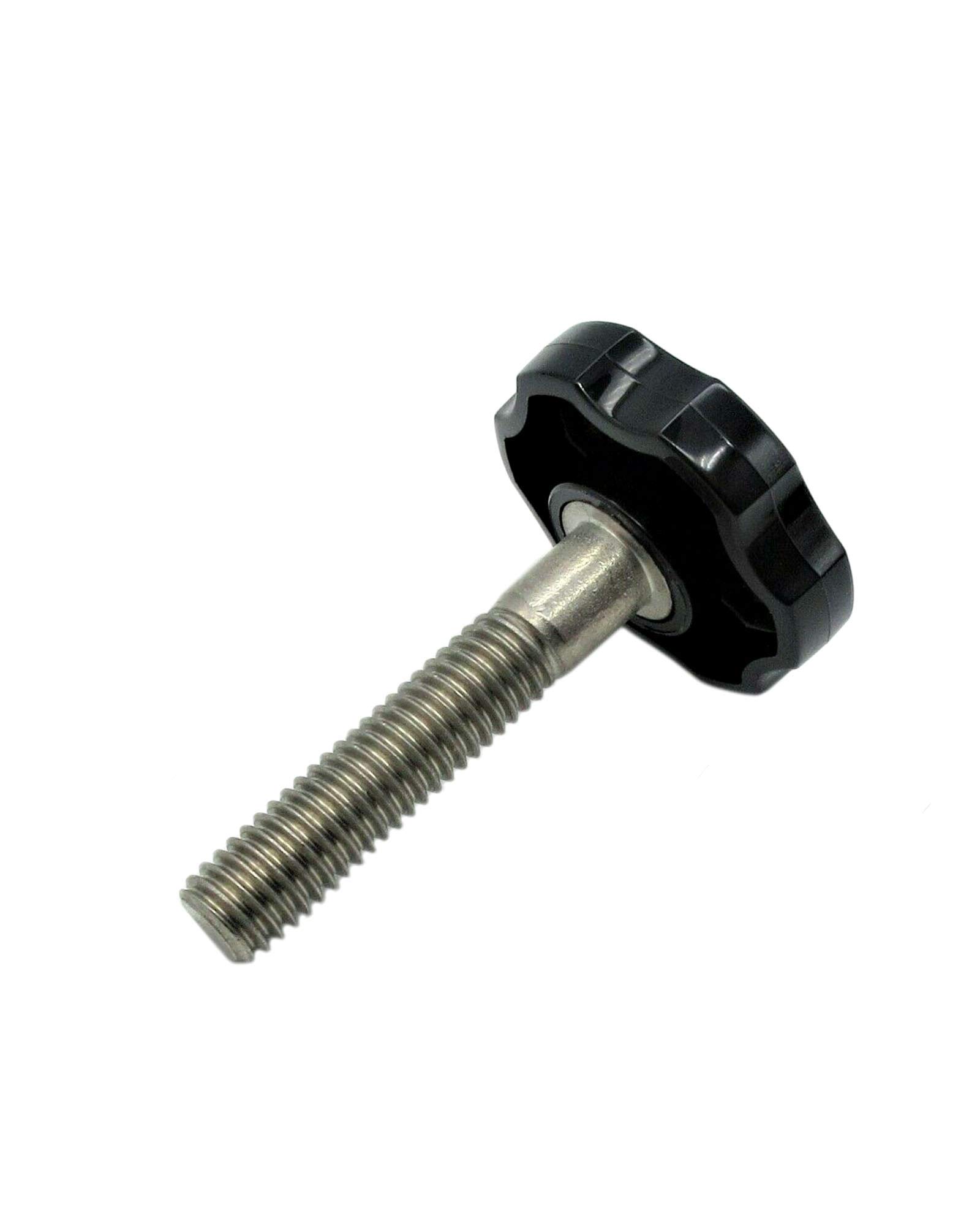 Black Thumb Screws with Rosette Fluted Head - 3/8-16