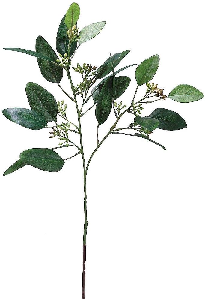 Artificial Seeded Eucalyptus Spray in Green Burgundy - 19" Tall