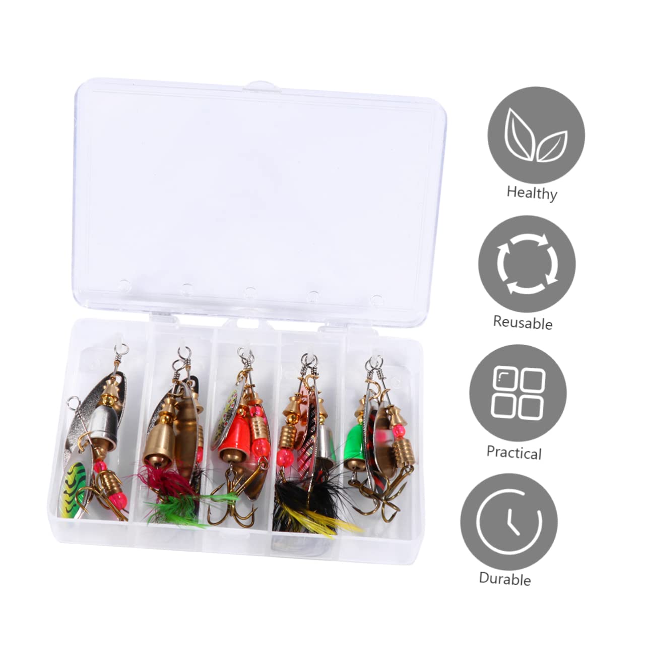 YARNOW Leurre Appât Appâts Artificiels Kit De Leurres Pince Filet Pouvoir Poisson Carpe Leurre Artificiel Spinnerbait Leurres De Pêche Appâts De Pêche De Simulation Métal
