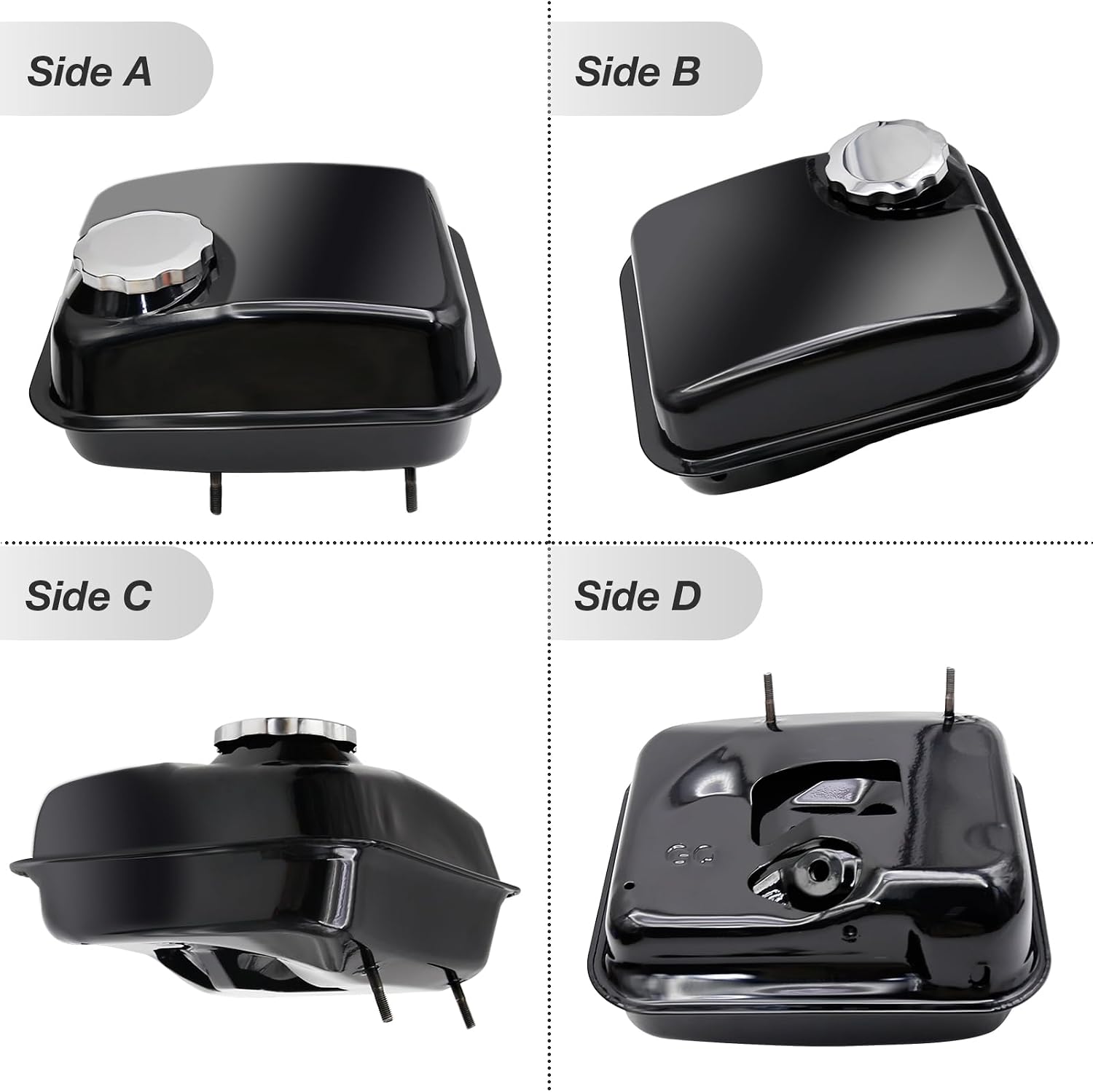 Gas Fuel Tank Compatible with Coleman BT200X, CT200U, Baja Warrior 200, Massimo MB200, Honda GX160 196, 200, 212, 224cc for Mini Bike, Go Kart Engine
