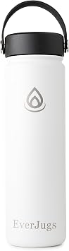 Water Bottle - 22 Oz, Wide Mouth, Premium Stainless Steel Bottle with Grip Cap, Double Walled Vacuum Insulated, Thermo Mug, Metal Flask, Leak Proof, Eco-Friendly