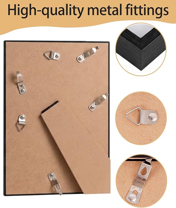 A4 Black Photo Frame, Organic Glass Explosion-Proof A4 Picture Frame