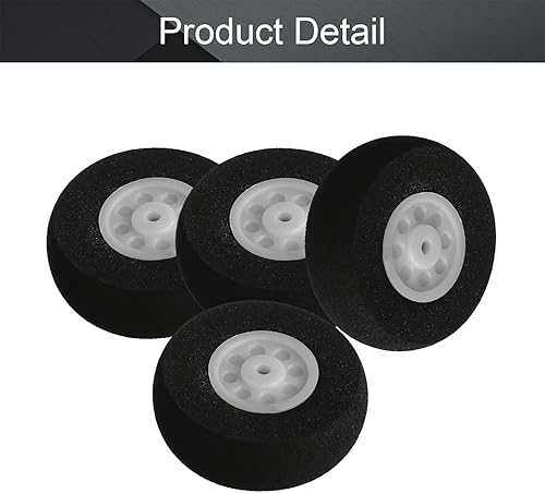 Miniatura 4 de MroMax - Ruedas de repuesto de espuma para modelo RC (diámetro de 0.984in, 4 unidades), color blanco y negro
