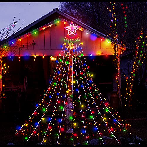 Guirlande Lumineuse Cascade 350 LED multicolore 8 modes pour un porche féerique