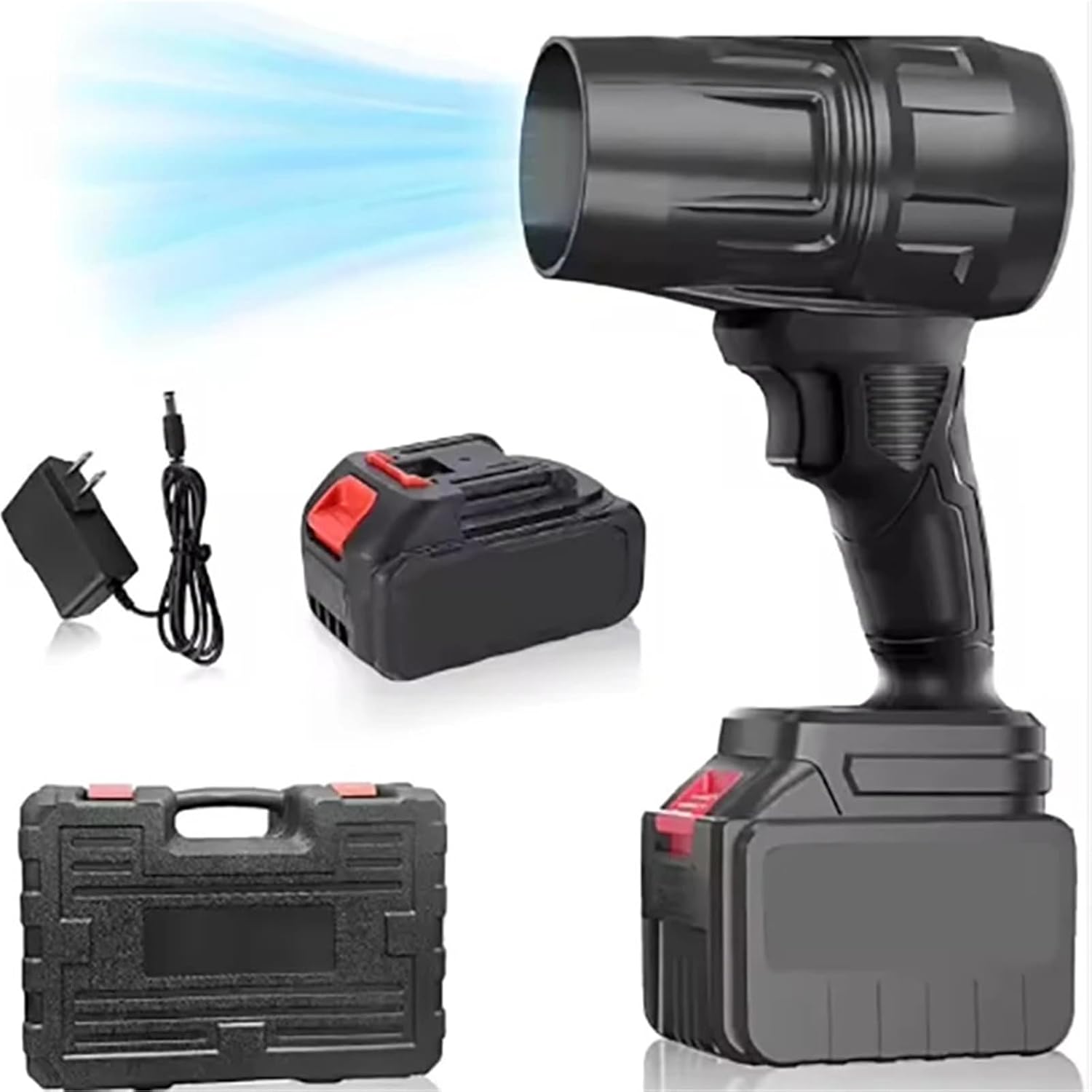 Snacko Powerful 18V Turbo Fan Air Blower - 550g Thrust for Efficient Cleaning of Leaves, Snow, and Sand(Green no Battery)