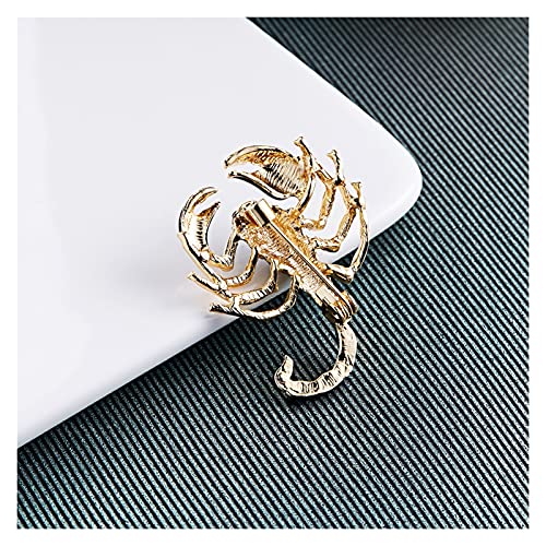 Broche scorpion rétro sculptée de qualité supérieure pour épingle de costume