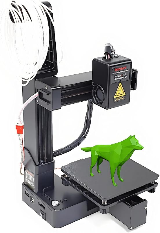 Small 3D Printer, Precision 3D Printer for Beginners Frequency Division Multiplexing Compact inch Printing Size with All Metal Nozzle for PLA TPU Filaments (US Plug)