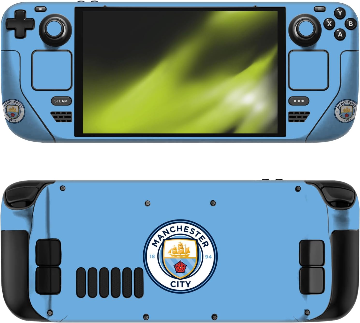 Head Case Designs Officially Licensed Manchester City Man City FC Blue Geometric Badge Vinyl Sticker Skin Decal Cover Compatible with Steam Deck OLED