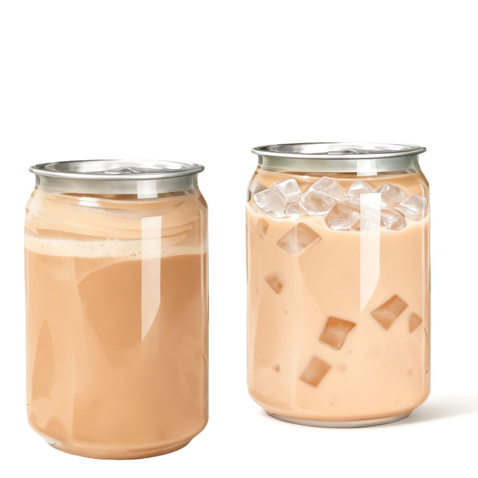 Leicht zu öffnende Getränkedosen aus Kunststoff für Saft, Milch, Tee und Limonade. Wiederverwendbare, transparente Flaschen für Schule, Büro und unterwegs. Leichte Getränkebehälter zur Frisc