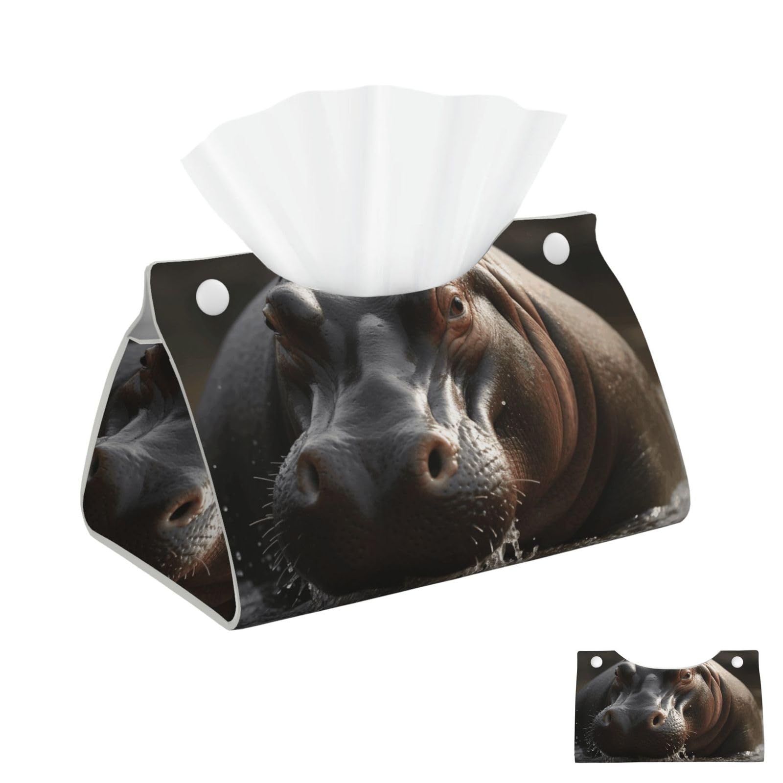 Hippo Tissue Box Cover Square Cube Boxes