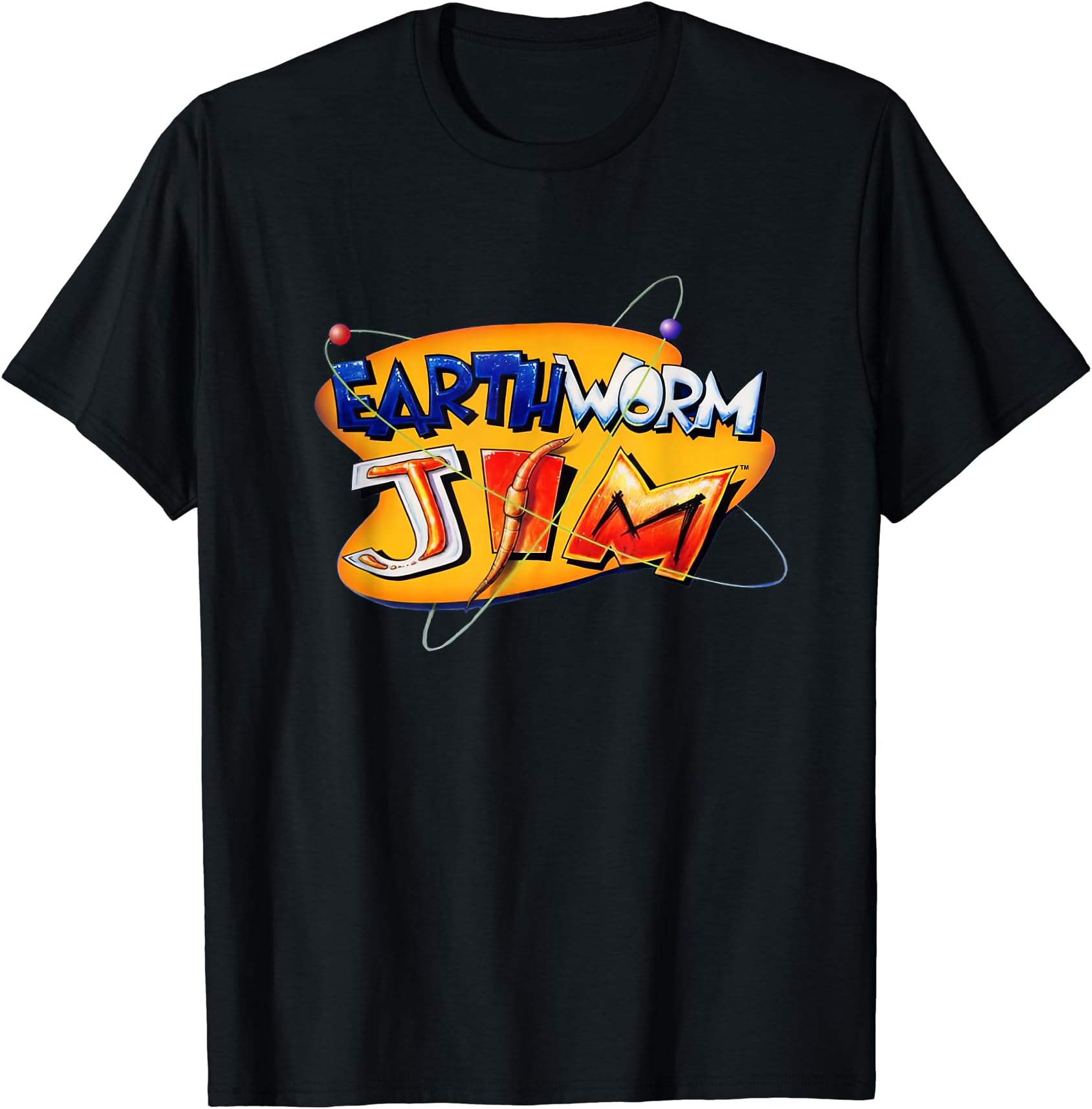 Interplay EntertainmentEarthworm Jim Unisex-Adults T-Shirt, Black, Small, Short Sleeve