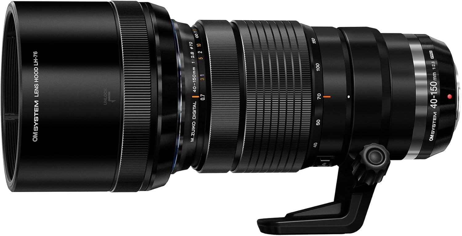 OM SYSTEM M.Zuiko Digital ED 40-150mm F2.8 PRO Obiektyw, Teleobiektyw MFT | Jasny teleobiektyw zoom, szybki AF Dual VCM, uszczelniony korpus, lekka konstrukcja 760g, czarny, do Micro 4/3