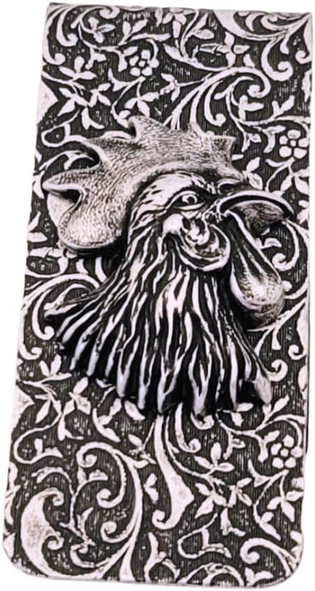 Handmade Oxidized Silver Embossed Rooster Money Clip