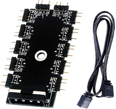 Motherboard 1 to 11 5V 3 Pin PWM Cooler Fan HUB Splitter Extension Adapter PC ARGB Cooling Fan HUB 4PIN IDE Power Supply