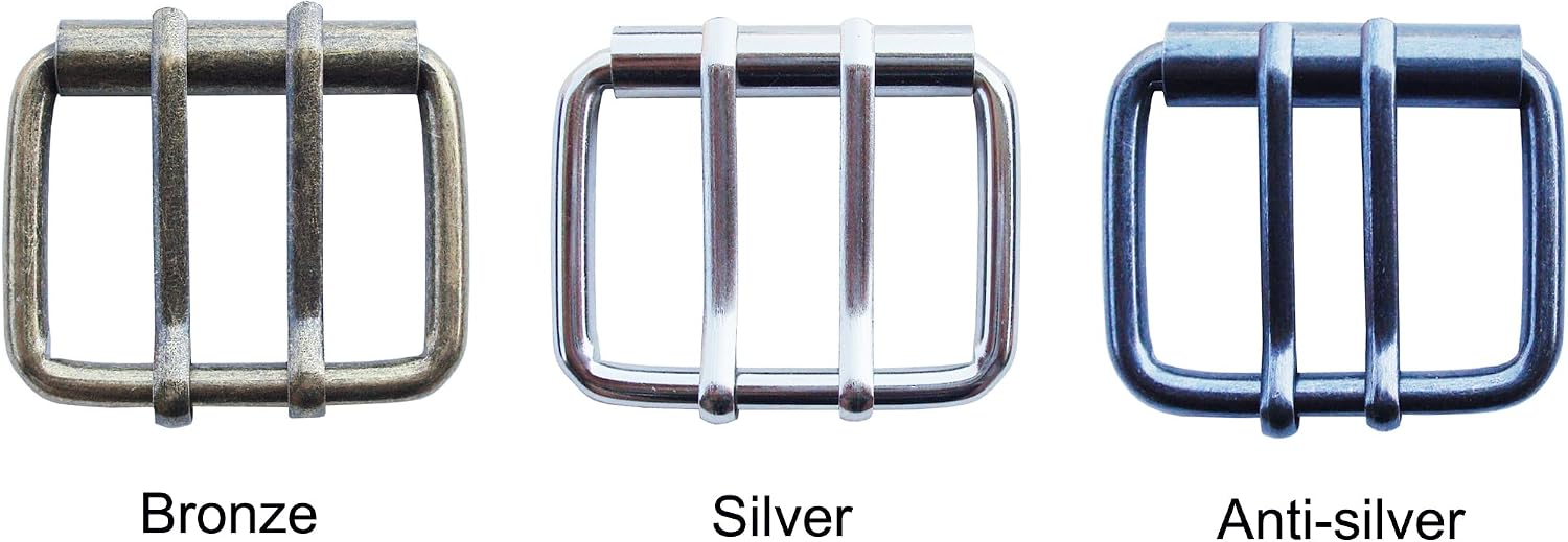 4 Pieces 40mm Replacement Roller Belt Buckle,1½ Inch Double Pin DIY Leathercraft Hardware Garment Army Belt Buckle