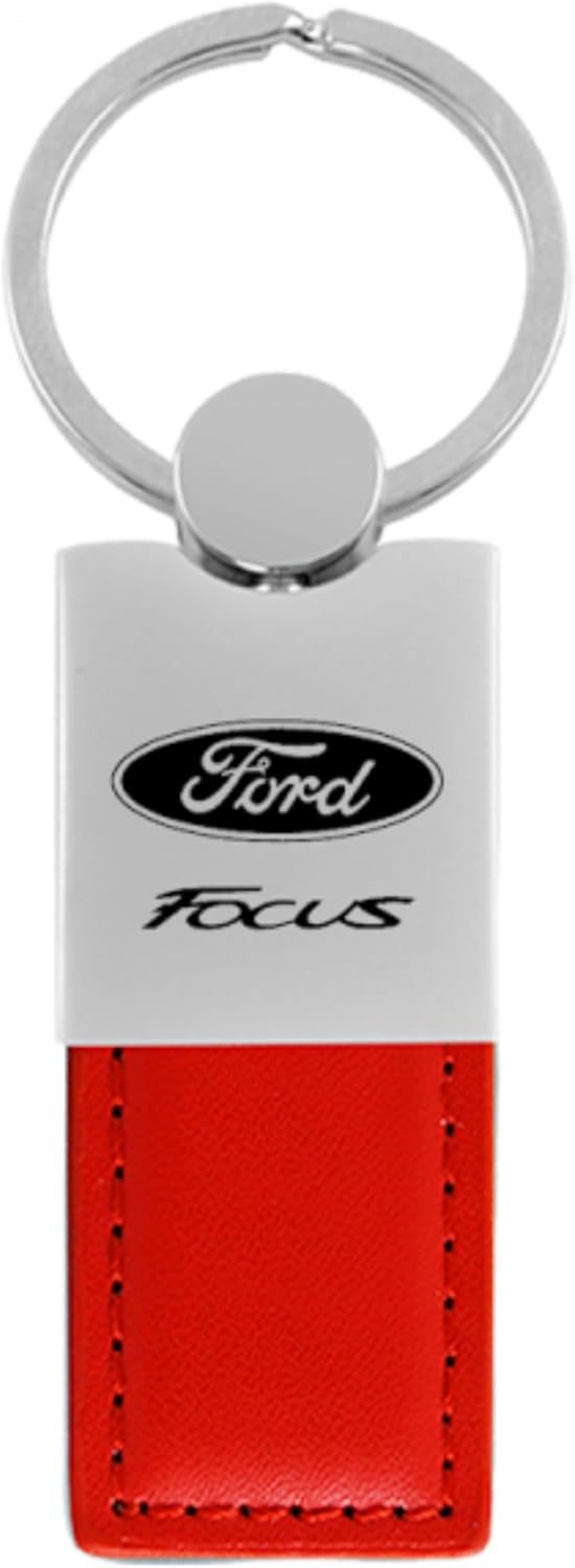 Au-TOMOTIVE GOLD Duo Rectangular Leather Key Chain for Ford Focus