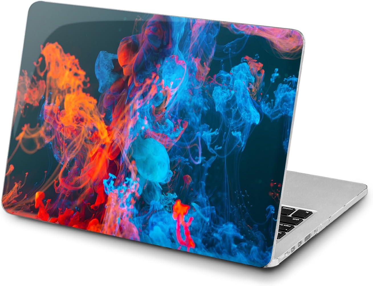 Hard Case Compatible for MacBook Pro 16 14 M3 M2 2023 M1 Pro 13 2022 Air 13 2021 Retina 2020 Mac 11 12 Fire Painting Abstract Top Print Ice Design Red Cover Blue Smoke Touch Bar t0207